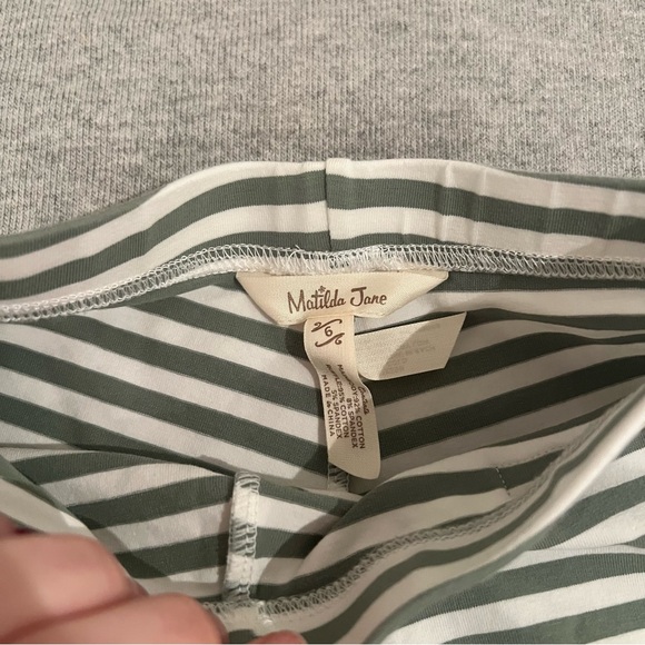 Matilda Jane Gray and White Striped Shorts with Pink Ruffles - Picture 2 of 2